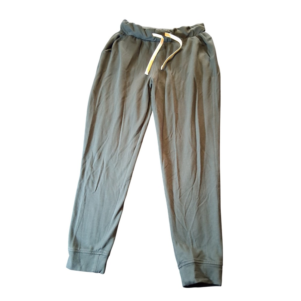 Free Fly Women Bamboo Jogger Pants XS Sage Green Drawstring Fleece Lined Lounge